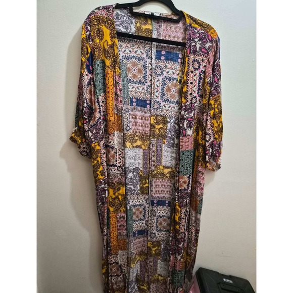 JODIFL Sweaters - Jodifl Kimono Duster Long Patchwork Boho Oversized Open Front Cardigan Medium
